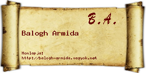 Balogh Armida névjegykártya